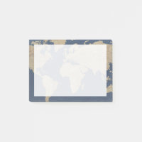 Goldene und blaue Weltkarte