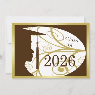 Goldene und braune Silhouette eines Mannes 2026 Ka Einladung