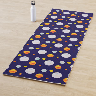 Goldene und hellblaue Tupfen auf Navyblau Yogamatte