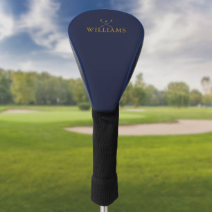 Goldene und Marineblaue Golfschläger mit individue Golf Headcover