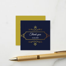 Goldene und marineblaue indische Umschlag-Einlage