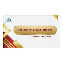Goldene und rote Schichten Monogramm Anfangsbuchst Namenschild