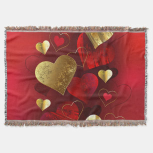 Goldene und rote Valentine Decke