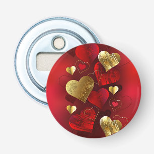 Goldene und rote Valentine Flaschenöffner