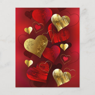 Goldene und rote Valentine Flyer
