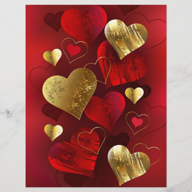 Goldene und rote Valentine Flyer (Vorne)