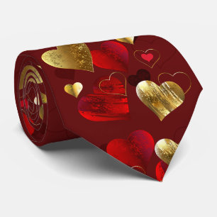 Goldene und rote Valentine Krawatte