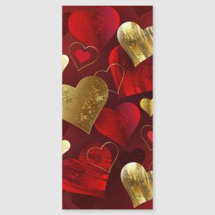 Goldene und rote Valentine Magnetkarte