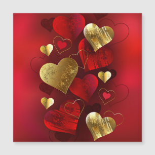 Goldene und rote Valentine Magnetkarte