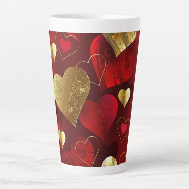 Goldene und rote Valentine Milchtasse (Vorderseite)
