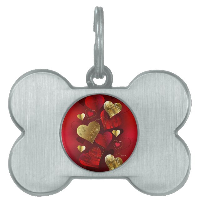 Goldene und rote Valentine Tiermarke (Vorderseite)