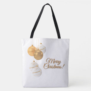 Goldene und weiße Weihnachtskugeln mit individuell