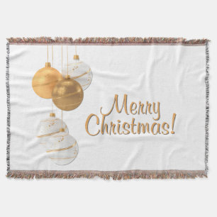 Goldene und weiße Weihnachtskugeln mit individuell Decke