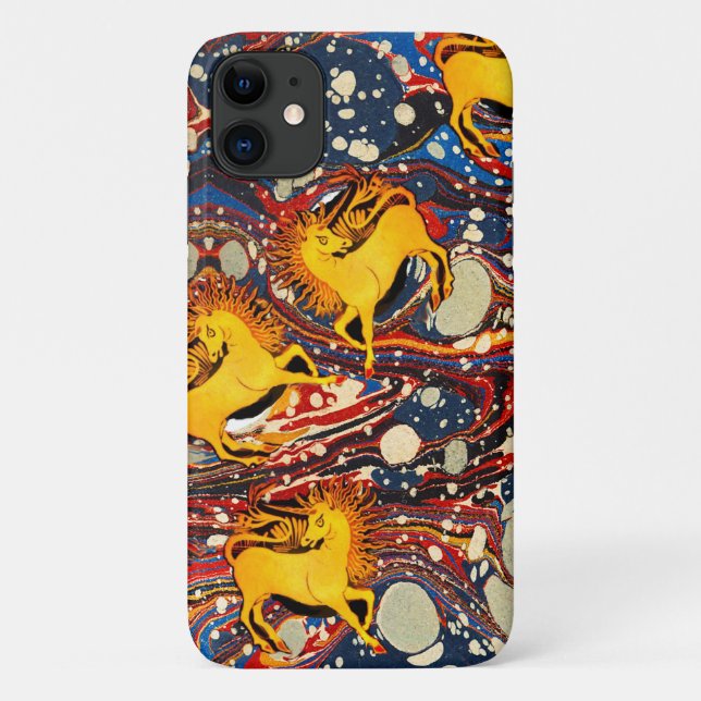 GOLDENE UNICORNS , ROTE BLAUE MARBLED EFFEKTE,KREI Case-Mate iPhone HÜLLE (Rückseite)