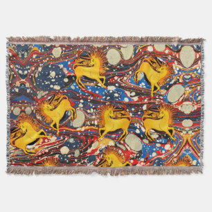 GOLDENE UNICORNS , ROTE BLAUE MARBLED EFFEKTE,KREI DECKE