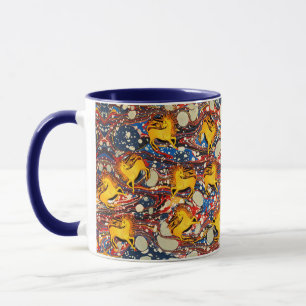 GOLDENE UNICORNS , ROTE BLAUE MARBLED EFFEKTE,KREI TASSE