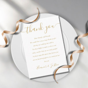 Goldene Unterschrift Schrift Hochzeit Danke Platzk Platzkarte