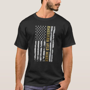 Goldene US-Flagge für den amerikanischen Goldminen T-Shirt