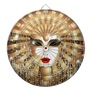 Goldene Venedig Karneval Party Maske Dartscheibe