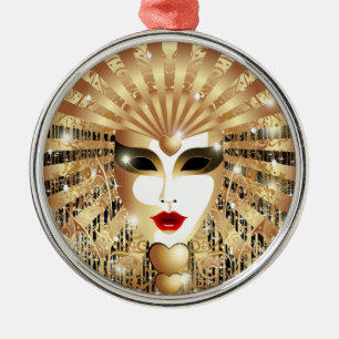 Goldene Venedig Karneval Party Maske Ornament Aus Metall