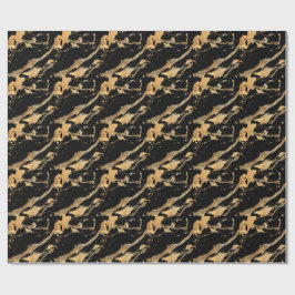 Goldene Venen auf schwarzmarmorAbstrakter Luxe Tex Geschenkpapier