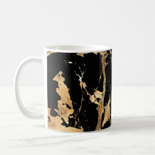 Goldene Venen auf schwarzmarmorAbstrakter Luxe Tex Kaffeetasse