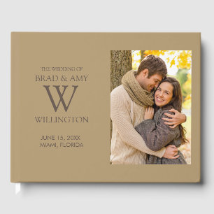 Goldene Verlobungsfoto-Hochzeit Braut Bräutigam Gästebuch