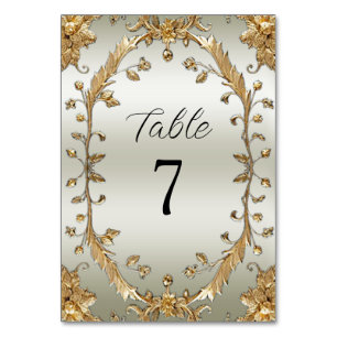 Goldene Verzierte Blume Tischnummer