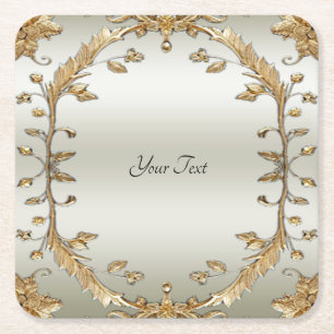 Goldene Verzierte Blume Untersetzer