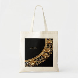 Goldene Verzierte Blumen-Tasche Tragetasche