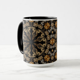 Goldene Verzierte Blumen Tasse
