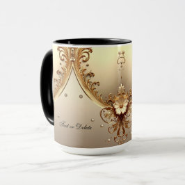 Goldene Verzierte Blumen-Tasse Tasse
