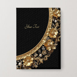 Goldene Verzierte Blumen-Taste Button