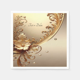 Goldene Verzierte Blumenmuster Serviette