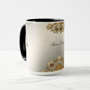 Goldene verzierte Blumenvase Tasse
