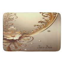 Goldene Verzierte Florale Badematte
