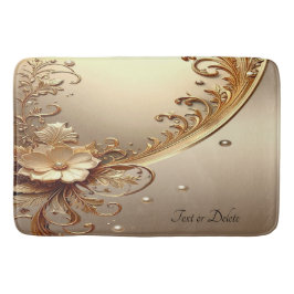 Goldene Verzierte Florale Badematte