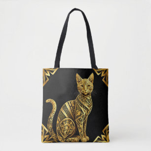 Goldene Verzierte Katzenillustration