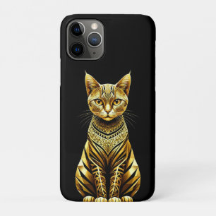 Goldene Verzierte Katzenillustration Case-Mate iPhone Hülle