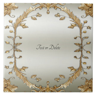 Goldene Verzierte Keramik Fliese