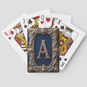Goldene verzierte Letter A Juwel Monogramm Luxus-S Spielkarten