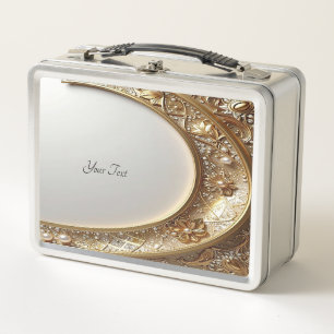 Goldene verzierte Lunchbox