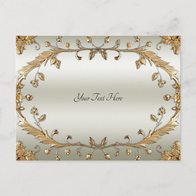 Goldene Verzierte Postkarte (Vorderseite)