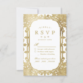 Goldene verzierte romantische UAWG RSVP Karte