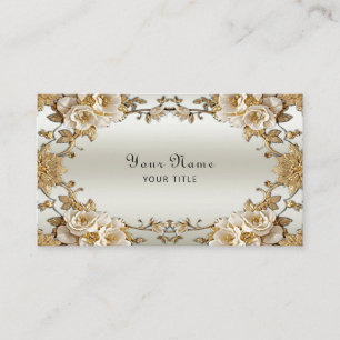 Goldene Verzierte weiße Blume - Visitenkarte