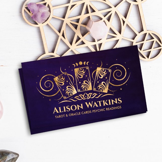 Goldene Verzierung von Tarot-/Oracle-Karten Visitenkarte (Von Creator hochgeladen)