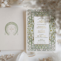 Goldene Vintage-Daisy-Kunst im Jugendstil zur Hoch