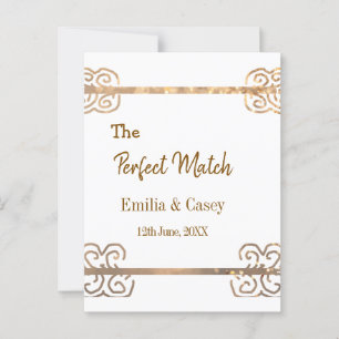 Goldene Vintage-Glitter-Paare die perfekte Überein Postkarte
