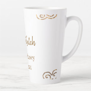 Goldene Vintage-Glitzer-Paar-Name Milchtasse