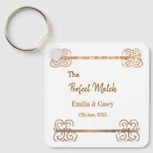 Goldene Vintage-Glitzer-Paare, die perfekt zusamme Schlüsselanhänger